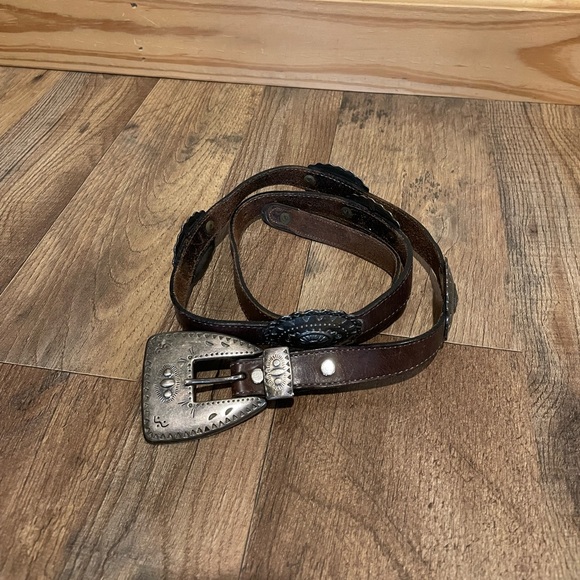 Another line inc western boho cowgirl rodeo antiqued medallion brown belt buckle - Picture 2 of 6